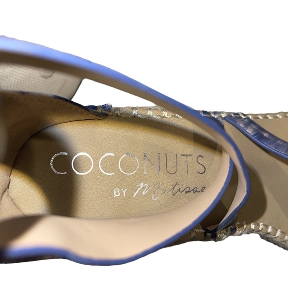 Coconuts by Matisse Women's Sandals Size 9M Blue/White Ankle Buckle Espadrille - Picture 12 of 12